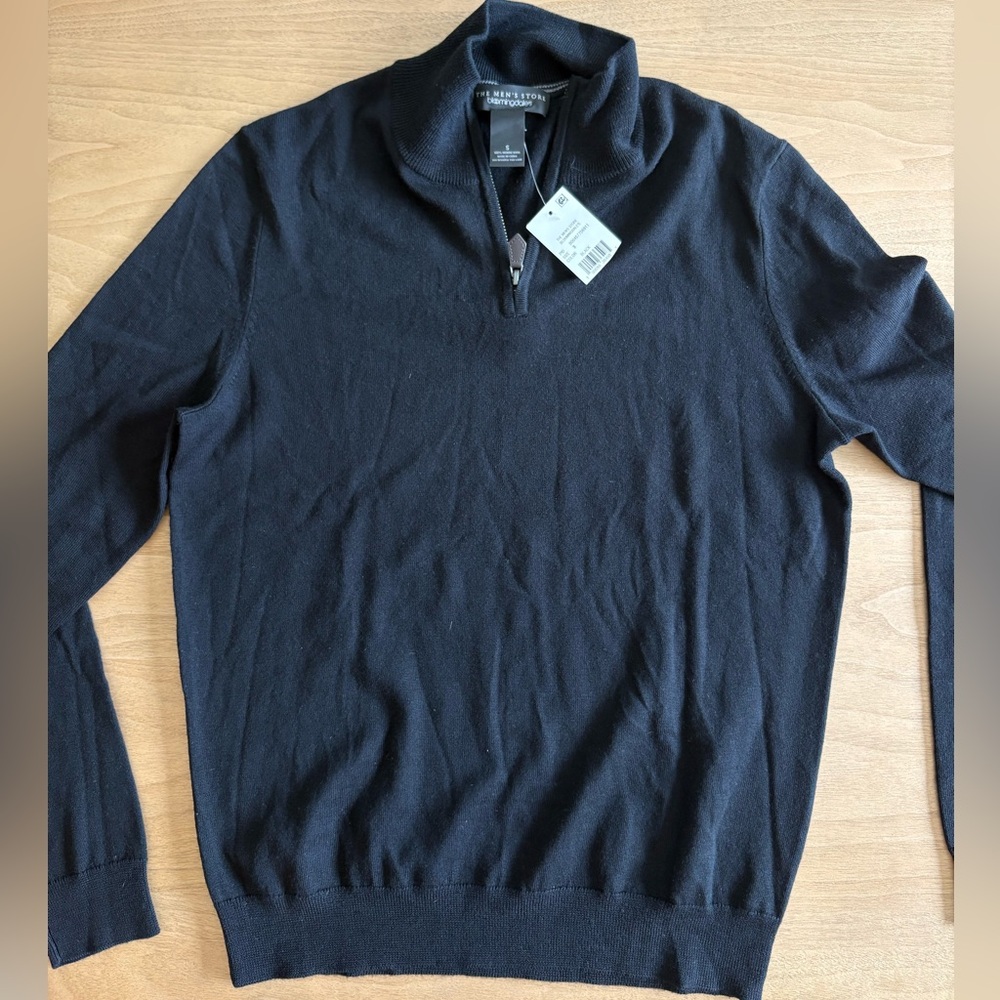 The Men's Store Black Zip-Up Sweater